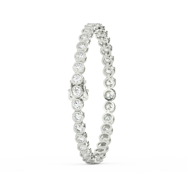 8.70 Ct Round Cut Moissanite Bezel Set Tennis Bracelet 14K Yellow Gold Plated