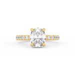 Load image into Gallery viewer, 2Ct Oval Cut Moissanite Halo Engagement Ring 14K White Gold Plated