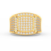 5Ct Round Cut Moissanite Men’s Cluster Ring 14K White Gold Plated