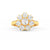 2.29Ct Round Cut Moissanite Women Cluster Engagement Ring 14K Yellow Gold Plated