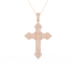 Load image into Gallery viewer, 2Ct Round Cut Moissanite Men’s Cross Pendant in 14K White Gold
