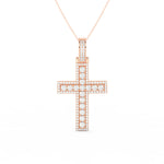 Load image into Gallery viewer, 3Ct Round Moissanite Men Cross Pendant 14K White Gold Plated