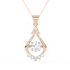 2.44Ct Round Cut Moissanite Teardrop Pendant in 14K Yellow Gold Plated