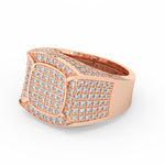 Load image into Gallery viewer, 5Ct Round Cut Moissanite Men’s Cluster Ring 14K White Gold Plated