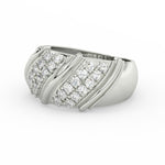 Load image into Gallery viewer, 2Ct Round Cut Moissanite Men Cluster Wedding Band Ring 14K Yellow Gold Plated