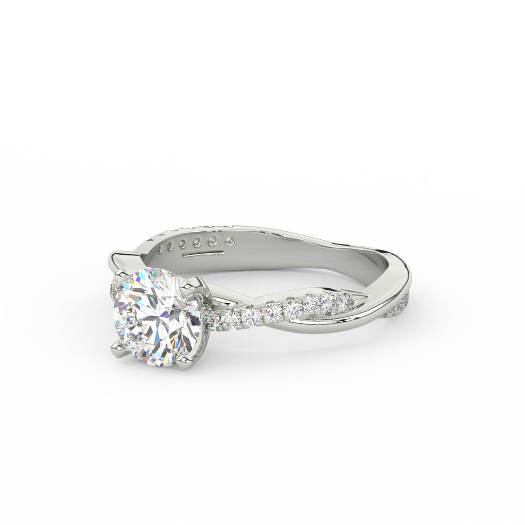 1.36Ct Infinity Moissanite Engagement Ring – Rose Gold Twist Solitaire