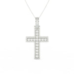 Load image into Gallery viewer, 3Ct Round Moissanite Men Cross Pendant 14K White Gold Plated