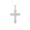 1.51Ct Round Cut Moissanite Men’s Cross Pendant in 14K White Gold