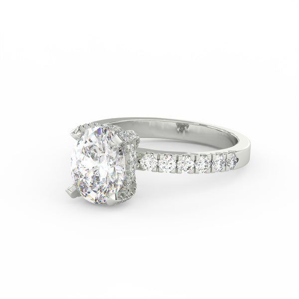 3.18Ct Oval Cut Moissanite Halo Engagement Ring 14K Yellow Gold Plated