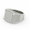 2.48Ct Round Cut Moissanite Men’s Cluster Ring 14K White Gold Plated