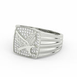 Load image into Gallery viewer, 2Ct Round Cut Moissanite Men’s Flying Eagle Ring – 14K Yellow Gold Plated