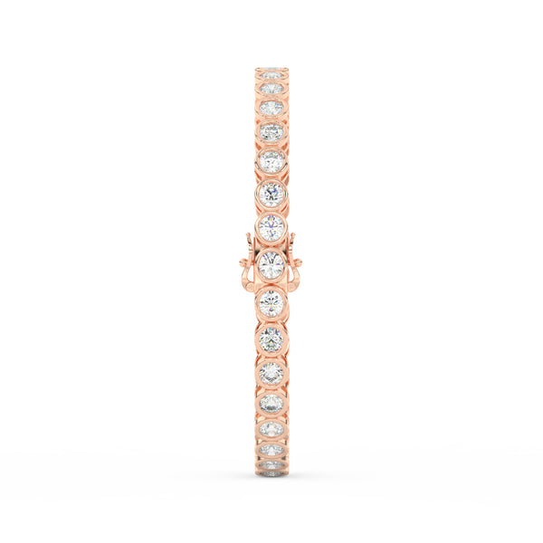 8.70 Ct Round Cut Moissanite Bezel Set Tennis Bracelet 14K Yellow Gold Plated
