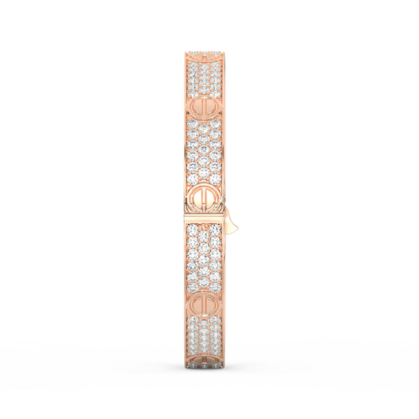 6.80 Ct Round Cut Moissanite Pave Set Cartier Bangle 14K Yellow Gold Plated