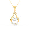 2.44Ct Round Cut Moissanite Teardrop Pendant in 14K Yellow Gold Plated