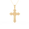 1.51Ct Round Cut Moissanite Men’s Cross Pendant in 14K White Gold
