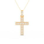 Load image into Gallery viewer, 3Ct Round Moissanite Men Cross Pendant 14K White Gold Plated