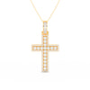 3Ct Round Moissanite Men Cross Pendant 14K Yellow Gold Plated