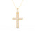 3Ct Round Moissanite Men Cross Pendant 14K Yellow Gold Plated