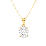 Load image into Gallery viewer, Oval Cut Moissanite Solitaire Pendant in 14K Yellow Gold