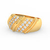 1Ct Round Cut Moissanite Men Cluster Wedding Band Ring 14K Yellow Gold Plated
