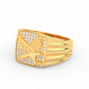 0.30Ct Round Cut Moissanite Men’s Flying Eagle Ring 14K Yellow Gold Plated