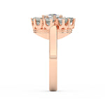 Load image into Gallery viewer, 3Ct Round Cut Moissanite Women Cluster Engagement Ring 14K Yellow Gold Plated