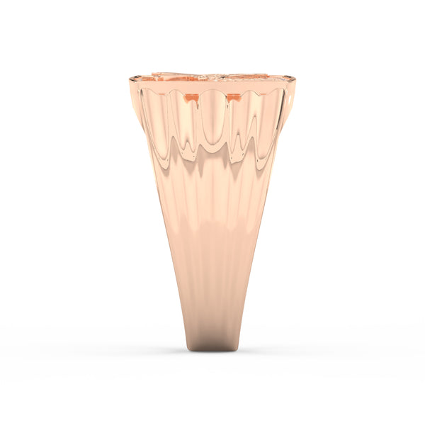 0.30Ct Round Cut Moissanite Men’s Flying Eagle Ring 14K Yellow Gold Plated