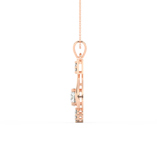 2.44Ct Round Cut Moissanite Teardrop Pendant in 14K Yellow Gold Plated