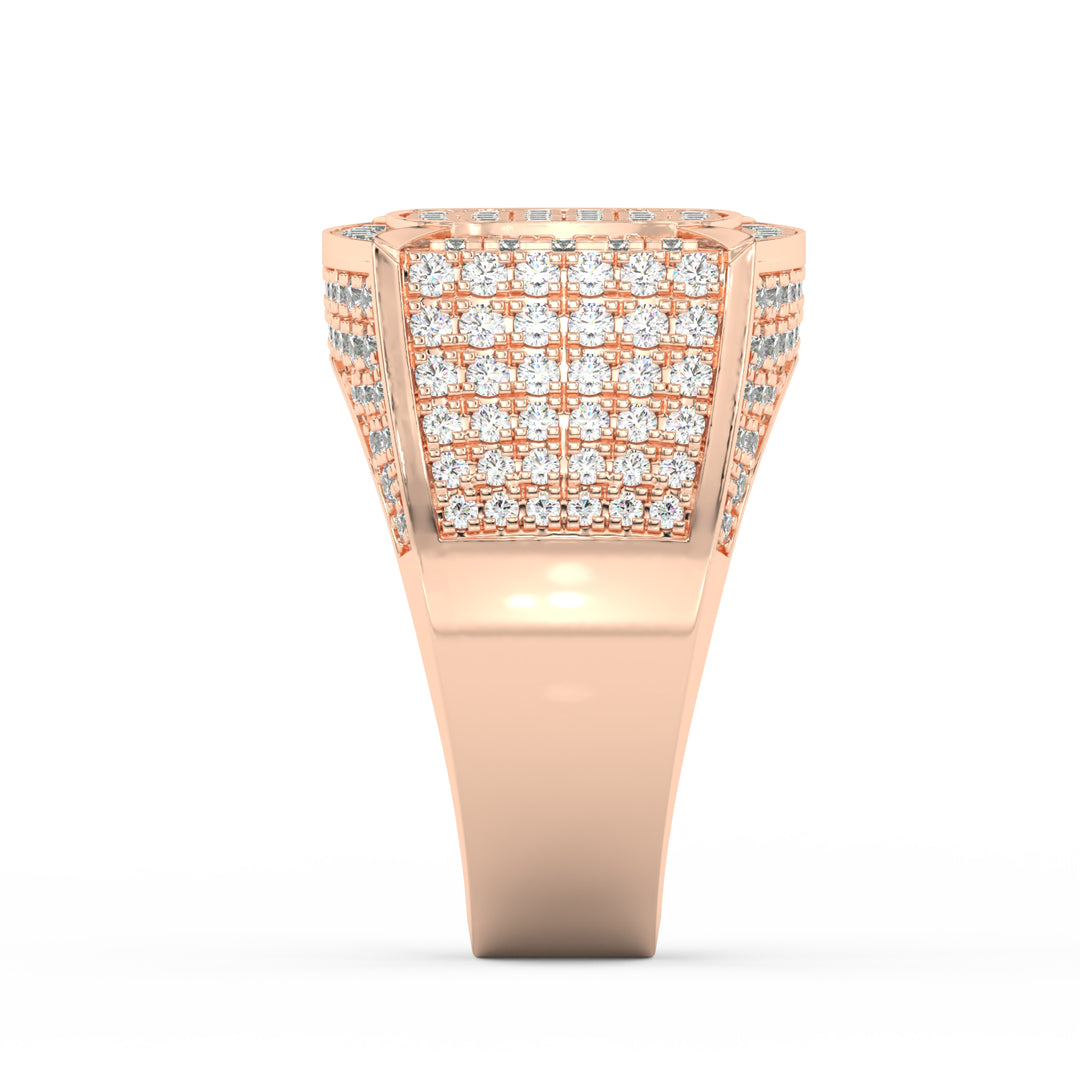 5Ct Round Cut Moissanite Men’s Cluster Ring 14K White Gold Plated