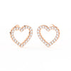 1 Ct Round Cut Moissanite Heart Stud Earrings in 14K Gold Plated