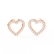 1/2 Ct Round Cut Moissanite Heart Stud Earrings in 14K Gold Plated