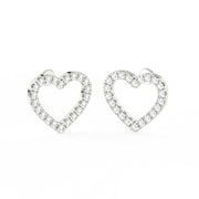 1/2 Ct Round Cut Moissanite Heart Stud Earrings in 14K Gold Plated