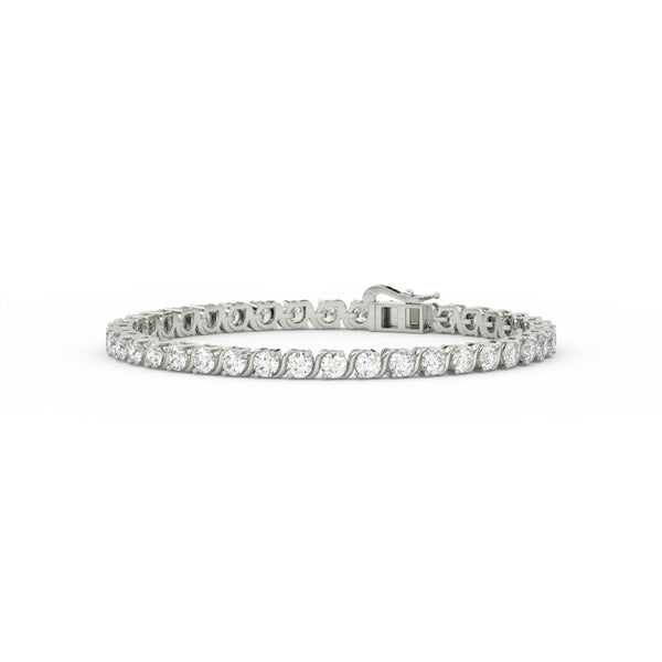 8.40 Ct Round Cut Moissanite Wave Tennis Bracelet 14K Yellow Gold Plated