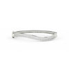 2.55Ct Round Cut Moissanite Wave Bangle Bracelet 14K Yellow Gold Plated