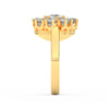 2.29Ct Round Cut Moissanite Women Cluster Engagement Ring 14K Yellow Gold Plated