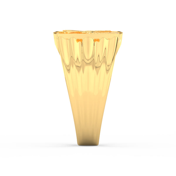 0.30Ct Round Cut Moissanite Men’s Flying Eagle Ring 14K Yellow Gold Plated