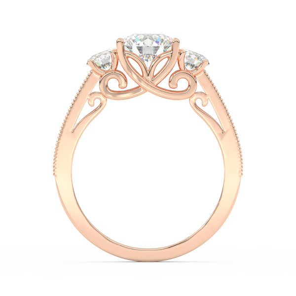 1.95Ct Round Cut Moissanite Women Engagement Wedding Ring 14K Yellow Gold Plated