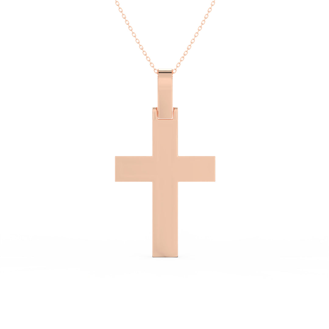 3Ct Round Moissanite Men Cross Pendant 14K White Gold Plated