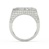 2.48Ct Round Cut Moissanite Men’s Cluster Ring 14K White Gold Plated