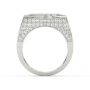 5Ct Round Cut Moissanite Men’s Cluster Ring 14K White Gold Plated