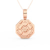 2Ct Round Cut Moissanite Hexagonal Cluster Pendant Necklace 14K Yellow Gold Plated