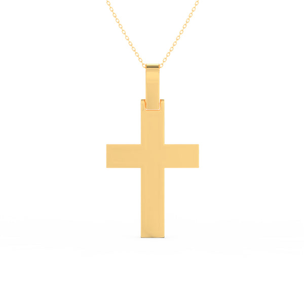 3Ct Round Moissanite Men Cross Pendant 14K Yellow Gold Plated