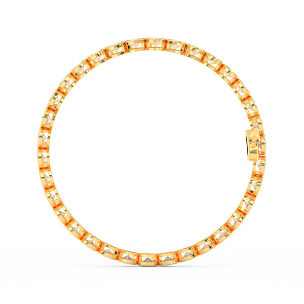 8.70 Ct Round Cut Moissanite Bezel Set Tennis Bracelet 14K Yellow Gold Plated