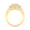 1.95Ct Round Cut Moissanite Women Engagement Wedding Ring 14K Yellow Gold Plated