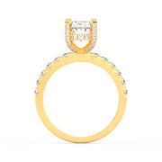 2Ct Oval Cut Moissanite Halo Engagement Ring 14K White Gold Plated