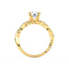 1.50Ct Round Cut Moissanite Twist Solitaire Engagement Ring 14K Yellow Gold Plated