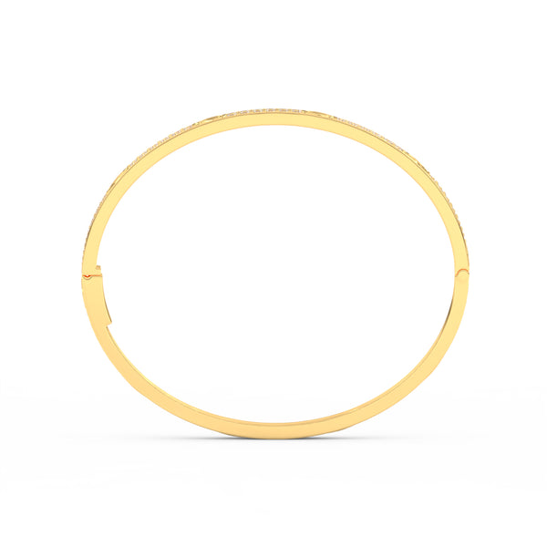 6.80 Ct Round Cut Moissanite Pave Set Cartier Bangle 14K Yellow Gold Plated