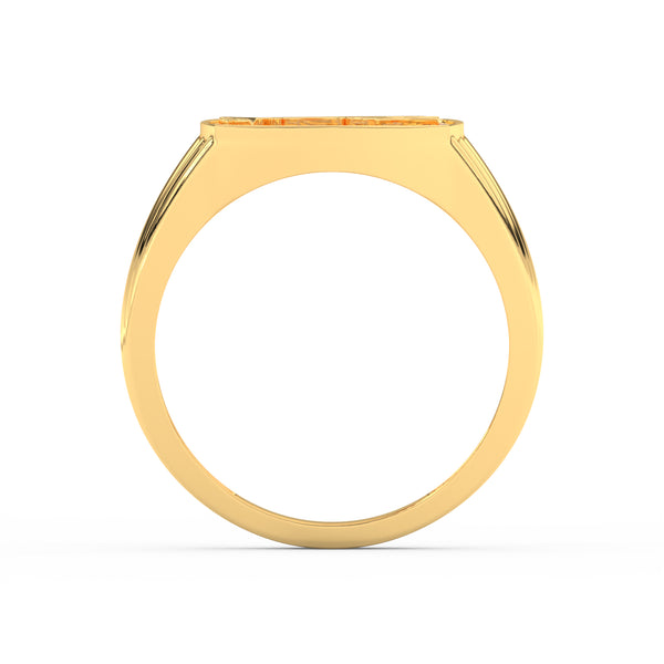 0.30Ct Round Cut Moissanite Men’s Flying Eagle Ring 14K Yellow Gold Plated