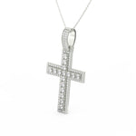 Load image into Gallery viewer, 3Ct Round Moissanite Men Cross Pendant 14K White Gold Plated