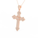 Load image into Gallery viewer, 2Ct Round Cut Moissanite Men’s Cross Pendant in 14K White Gold